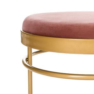 Safavieh Sylva Oval Bench - Luxurious Dusty Rose Velvet With Gold Base, Vintage Italian Glam For Modern Spaces BCH6202A