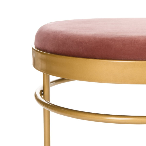 Safavieh Sylva Oval Bench - Luxurious Dusty Rose Velvet With Gold Base, Vintage Italian Glam For Modern Spaces BCH6202A