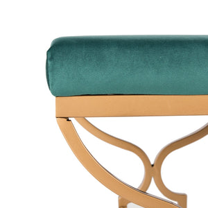 Safavieh Juliet Rectangular Bench – Chic Antique Design With Luxurious Upholstery For Stylish Home Décor Emerald Velvet/Gold BCH6203B