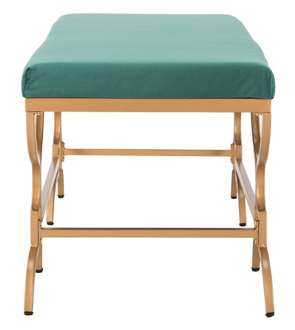 Safavieh Juliet Rectangular Bench – Chic Antique Design With Luxurious Upholstery For Stylish Home Décor Emerald Velvet/Gold BCH6203B