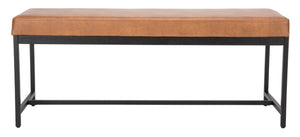 Safavieh Chase Vegan Leather Bench - Stylish, Multi-Functional Seating For Modern Spaces With Comfort & Durability Brown Pu/Black BCH6204A