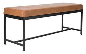 Safavieh Chase Vegan Leather Bench - Stylish, Multi-Functional Seating For Modern Spaces With Comfort & Durability Brown Pu/Black BCH6204A
