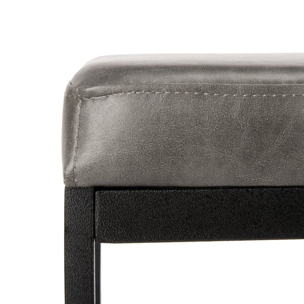 Safavieh Chase Vegan Leather Bench - Stylish, Multi-Functional Seating For Modern Spaces With Comfort & Durability Grey Pu/Black BCH6204B