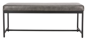 Safavieh Chase Vegan Leather Bench - Stylish, Multi-Functional Seating For Modern Spaces With Comfort & Durability Grey Pu/Black BCH6204B