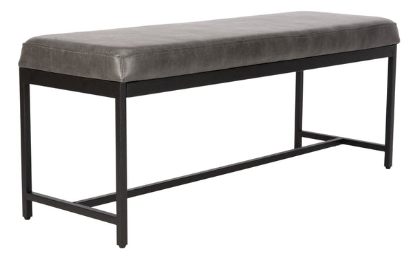 Safavieh Chase Vegan Leather Bench - Stylish, Multi-Functional Seating For Modern Spaces With Comfort & Durability Grey Pu/Black BCH6204B