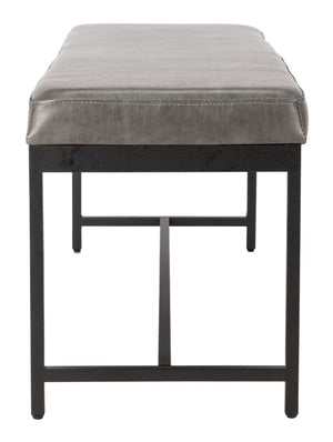Safavieh Chase Vegan Leather Bench - Stylish, Multi-Functional Seating For Modern Spaces With Comfort & Durability Grey Pu/Black BCH6204B