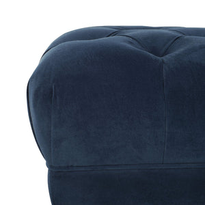 Safavieh Zarya Elegant Tufted Rectangular Bench In Navy Velvet With Chic Brass Legs - Versatile Seating Option BCH6300A