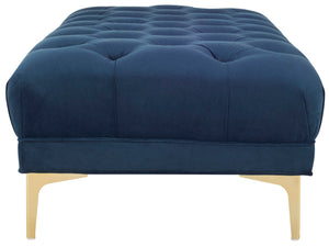 Safavieh Zarya Elegant Tufted Rectangular Bench In Navy Velvet With Chic Brass Legs - Versatile Seating Option BCH6300A