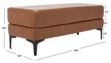 Safavieh Elise Rectangular Bench Brown Pu/Black BCH6302A