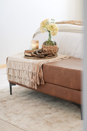 Safavieh Elise Rectangular Bench Brown Pu/Black BCH6302A