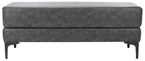Safavieh Elise Rectangular Bench - Stylish Transitional Seating For Living Room, Bedroom, Or Entryway Décor Grey Pu/Black BCH6302B