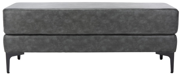 Safavieh Elise Rectangular Bench - Stylish Transitional Seating For Living Room, Bedroom, Or Entryway Décor Grey Pu/Black BCH6302B
