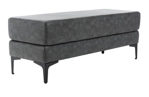 Safavieh Elise Rectangular Bench - Stylish Transitional Seating For Living Room, Bedroom, Or Entryway Décor Grey Pu/Black BCH6302B