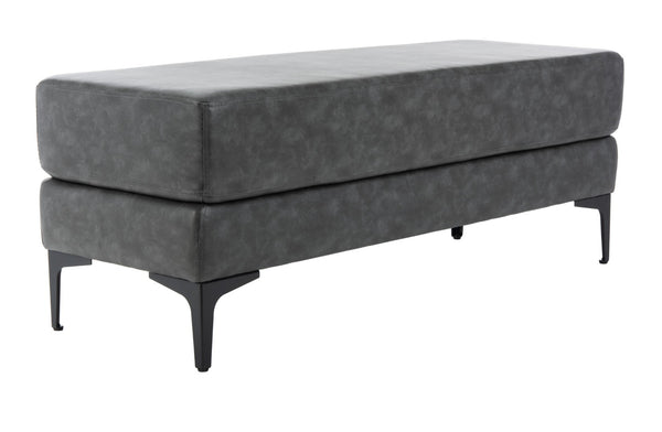 Safavieh Elise Rectangular Bench - Stylish Transitional Seating For Living Room, Bedroom, Or Entryway Décor Grey Pu/Black BCH6302B