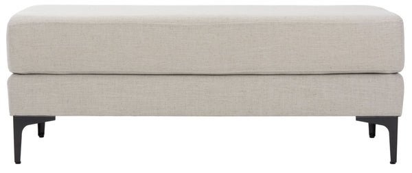 Safavieh Elise Rectangular Bench - Stylish Transitional Seating For Living Room, Bedroom, Or Entryway Décor Light Grey Linen/Black BCH6302D