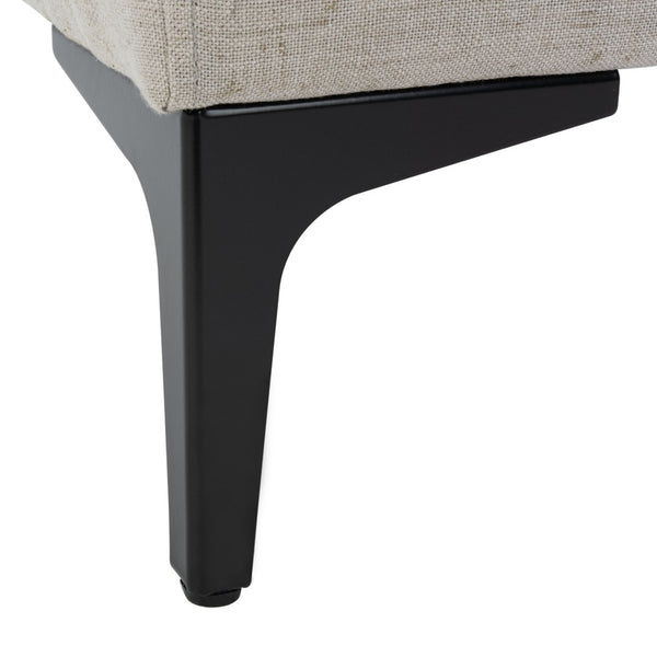 Safavieh Elise Rectangular Bench - Stylish Transitional Seating For Living Room, Bedroom, Or Entryway Décor Light Grey Linen/Black BCH6302D