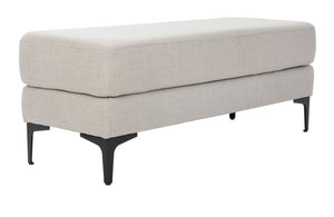 Safavieh Elise Rectangular Bench - Stylish Transitional Seating For Living Room, Bedroom, Or Entryway Décor Light Grey Linen/Black BCH6302D