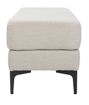 Safavieh Elise Rectangular Bench - Stylish Transitional Seating For Living Room, Bedroom, Or Entryway Décor Light Grey Linen/Black BCH6302D