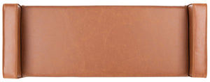 Safavieh Henri Midcentury Bench - Stylish Pu Leather Upholstered Seating For Entryway, Living Room, Bedroom BCH6303D