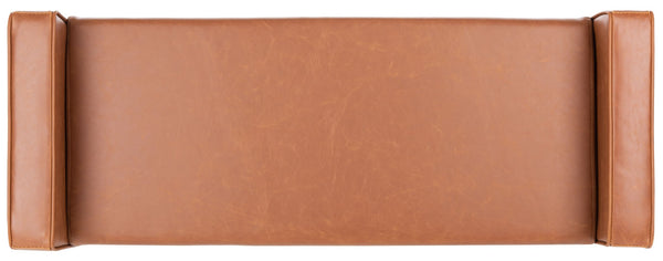Safavieh Henri Midcentury Bench - Stylish Pu Leather Upholstered Seating For Entryway, Living Room, Bedroom BCH6303D