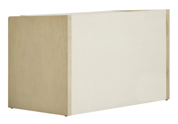Safavieh Percy Storage Bench - Chic Belgian Design With Open Shelving For Entryway, Bedroom & Living Room Use White Wash/Beige Linen BCH6400B