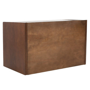 Safavieh Percy Storage Bench - Chic Belgian Design With Open Shelving For Entryway, Bedroom & Living Room Use Walnut/Grey Pu BCH6400C