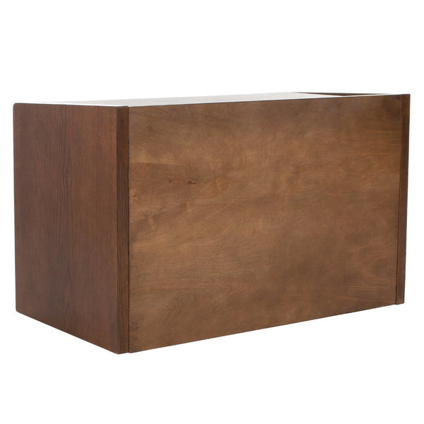 Safavieh Percy Storage Bench - Chic Belgian Design With Open Shelving For Entryway, Bedroom & Living Room Use Walnut/Grey Pu BCH6400C