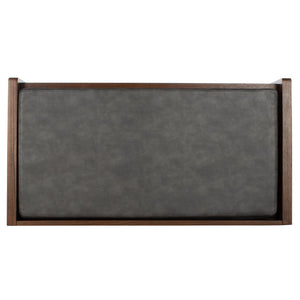 Safavieh Percy Storage Bench - Chic Belgian Design With Open Shelving For Entryway, Bedroom & Living Room Use Walnut/Grey Pu BCH6400C