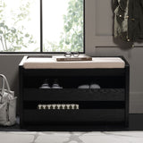 Safavieh Percy Storage Bench Black / Beige BCH6400E