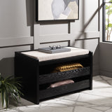 Safavieh Percy Storage Bench Black / Beige BCH6400E