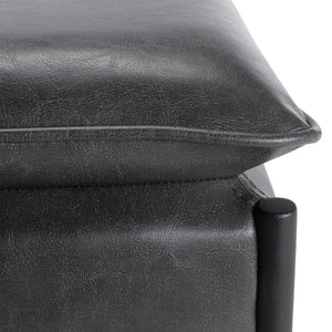 Safavieh Kara Cushioned X Bench – Stylish Minimalist Seating For Entryways, Living Rooms & Bedroom Decor Grey Pu/Black BCH6402A