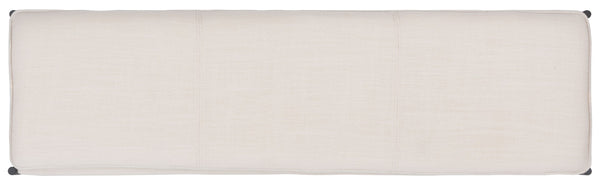 Safavieh Kara Cushioned X Bench – Stylish Minimalist Seating For Entryways, Living Rooms & Bedroom Decor Light Beige Linen/Black BCH6402D