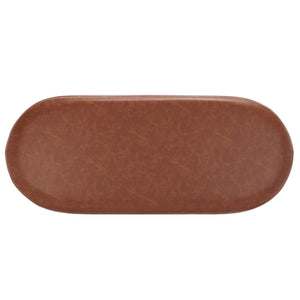 Safavieh Bellezza Oval Bench - Modern Minimalist Seating With Soft Vegan Leather And Striking Black Base Cognac BCH6403B