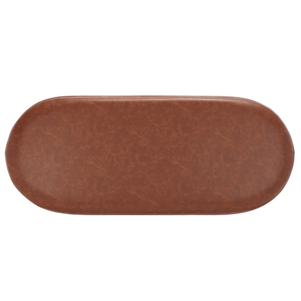 Safavieh Bellezza Oval Bench - Modern Minimalist Seating With Soft Vegan Leather And Striking Black Base Cognac BCH6403B