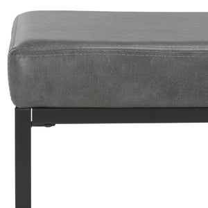 Safavieh Yomi 2 Rail Shelf Bench - Modern Comfort Meets Functionality For Your Entryway Or Living Space Grey / Black BCH6404A