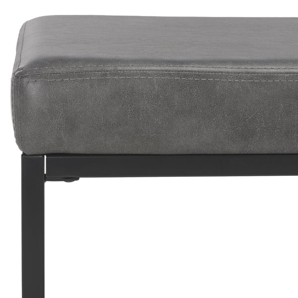 Safavieh Yomi 2 Rail Shelf Bench - Modern Comfort Meets Functionality For Your Entryway Or Living Space Grey / Black BCH6404A