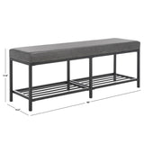 Safavieh Yomi 2 Rail Shelf Bench Grey / Black BCH6404A