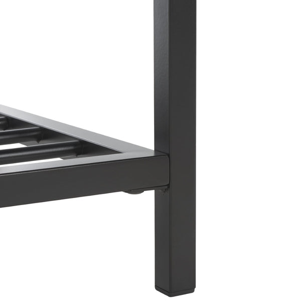 Safavieh Yomi 2 Rail Shelf Bench - Modern Comfort Meets Functionality For Your Entryway Or Living Space Grey / Black BCH6404A