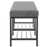 Safavieh Yomi 2 Rail Shelf Bench Grey / Black BCH6404A