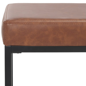 Safavieh Yomi 2 Rail Shelf Bench - Modern Comfort Meets Functionality For Your Entryway Or Living Space Brown  / Black BCH6404B