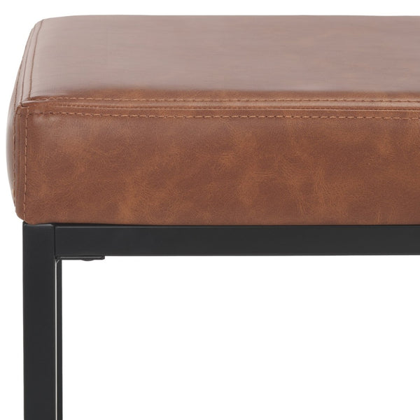 Safavieh Yomi 2 Rail Shelf Bench - Modern Comfort Meets Functionality For Your Entryway Or Living Space Brown  / Black BCH6404B