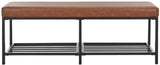 Safavieh Yomi 2 Rail Shelf Bench Brown  / Black  BCH6404B