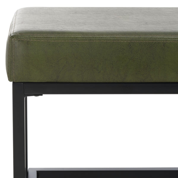 Safavieh Yomi 2 Rail Shelf Bench - Modern Comfort Meets Functionality For Your Entryway Or Living Space Dark Green / Black BCH6404C