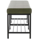 Safavieh Yomi 2 Rail Shelf Bench Dark Green / Black BCH6404C