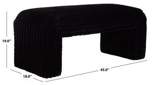 Safavieh Arihana Bench - Stylish Rubberwood Seating For Entryway, Living Room & Home Decor Enhancement Black Wood ,Foam ,Fabric Bch6405a