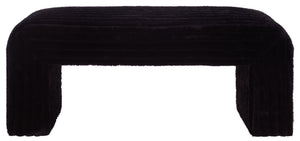 Safavieh Arihana Bench - Stylish Rubberwood Seating For Entryway, Living Room & Home Decor Enhancement Black Wood ,Foam ,Fabric Bch6405a