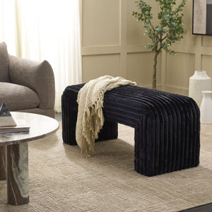 Safavieh Arihana Bench - Stylish Rubberwood Seating For Entryway, Living Room & Home Decor Enhancement Black Wood ,Foam ,Fabric Bch6405a