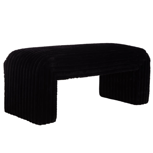 Safavieh Arihana Bench - Stylish Rubberwood Seating For Entryway, Living Room & Home Decor Enhancement Black Wood ,Foam ,Fabric Bch6405a