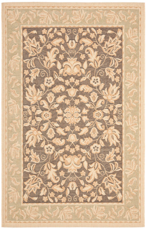 Safavieh Beach Elegant Power-loomed Area Rug With Intricate Floral Motifs For Timeless Home Décor Style Dark Brown ,Green Polypropylene Bch8012-2852-9