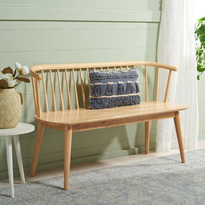Safavieh Blanchard Spindle Bench - Classic Windsor Style With Ergonomic Comfort For Modern Home Decor Spaces Natural BCH8500A